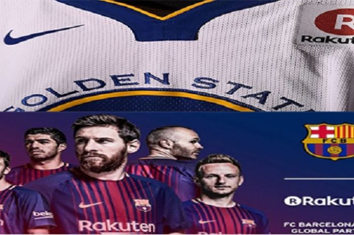 Rakuten tersemat di jersey 2 tim olahraga elite dunia, Golden State Warriors (NBA) dan Barcelona (La Liga).