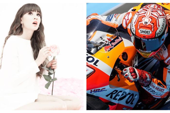 Kolase foto Aitana (kiri) dan Marc Marquez