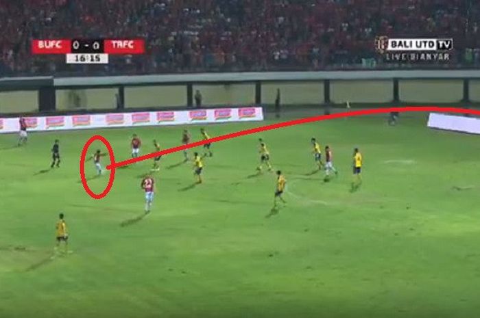 Gol Fadil Sausu ke Gawang Tampines Rovers, Selasa (16/1/2018).