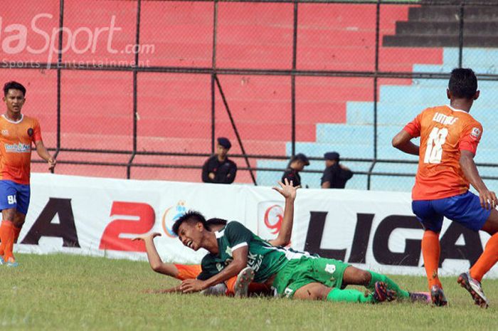 Laga PSMS Medan versus Persiraja Banda Aceh pada  putaran pertama di Stadion Teladan. 