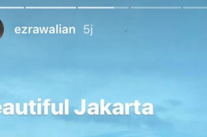 Postingan Ezra Walian pada IGstories-nya, 26 Desember 2018. 