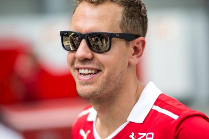 Sebastian Vettel  saat persiapan menuju Formula 1 GP Sepang, Malaysia, pada Kamis (28/9/2017). 