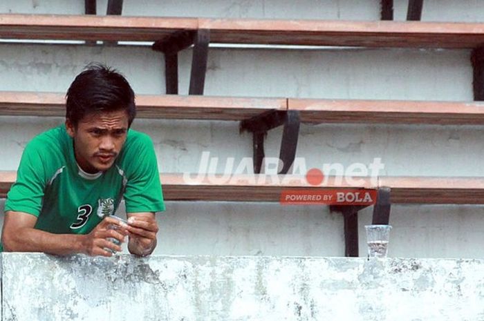 Wiganda Pradika saat berbaju PSMS Medan di turnamen Piala Kemerdekaan 2015. Dia berharap tim kebanggaan Kota Medan bisa tampil di Liga 1 2018.