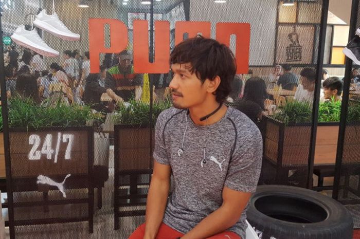Ibnu Jamil di pembukaan gerai Puma Lippo Mall Puri, Sabtu, (5/5/2018).