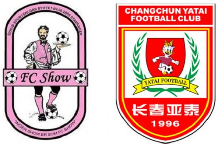Logo klub, FC Show (kiri) dan  Changchun Yatai FC (kanan).