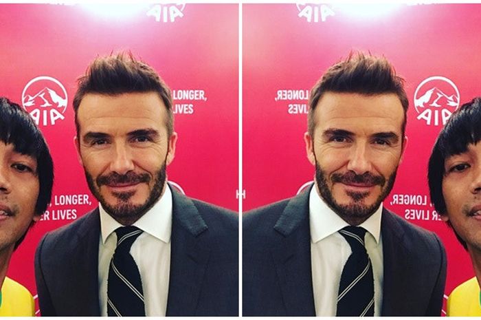 Rian D'Masiv selfie bersama David Beckham