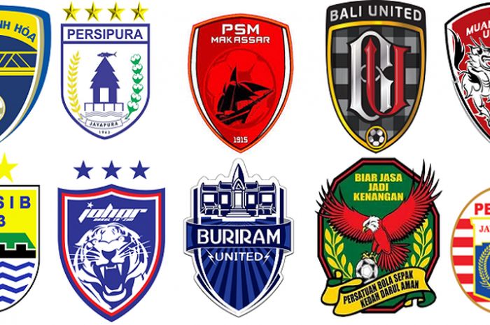 Logo 10 klub dengan penonton terbanyak di Asia Tenggara