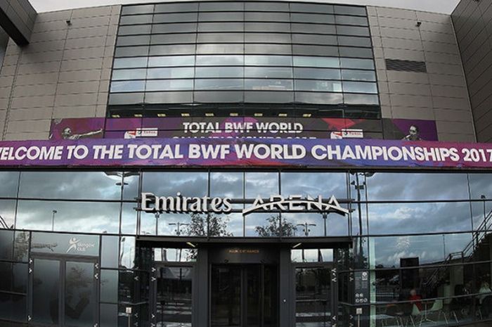 Venue pertandingan yang akan digunakan pada Kejuaraan Dunia Bulu Tangkis 2017 di Emirates Arena, Glasgow, Skotlandia.