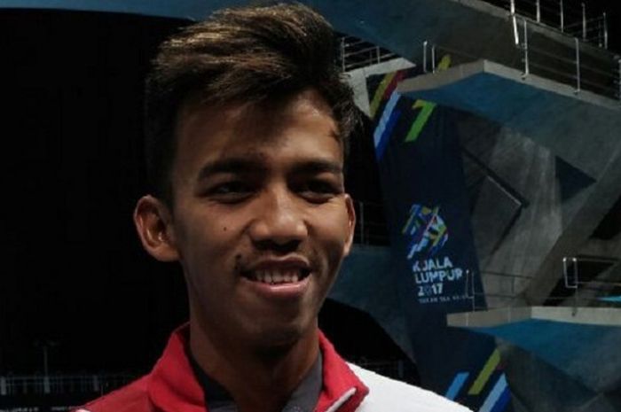 Perenang nasional, Triady Fauzi Sidiq, meraih medali emas SEA Games 2017 nomor 200 meter gaya ganti putra, di National Aquatic Centre, KL Sports, Bukit Jalil, Kamis (24/8/2017).