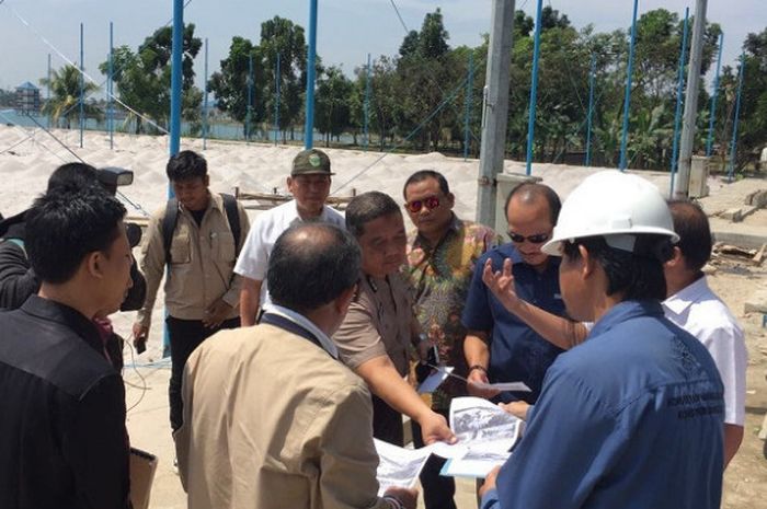 Tim INASGOC mengunjung Jakabaring Sport City untuk  persiapan Palembang sebagai tuan Asian Games 2018, Rabu (13/9/2017).