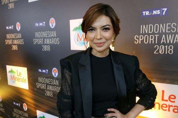 Presenter Najwa Shihab turut menghadiri Indonesian Sport Awards 2018, di Studio 1 Trans TV, Jakarta, Jumat (23/11/2018).