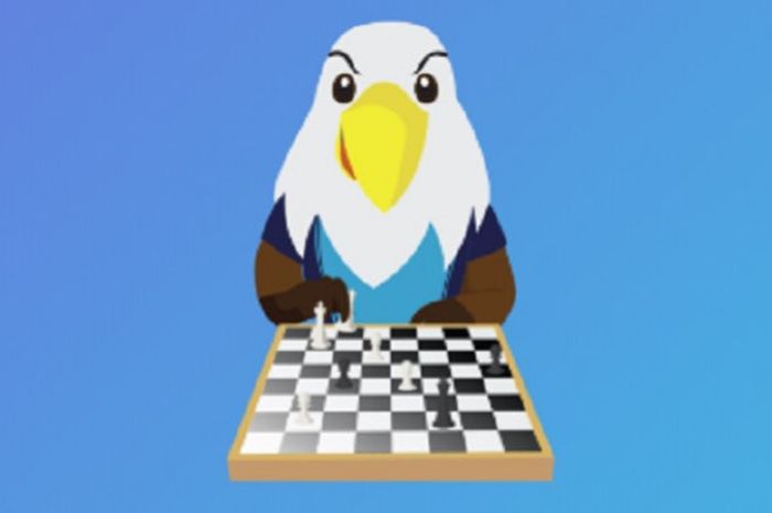 Ilustrasi MoMo bermain catur untuk Asian Para Games 2018.