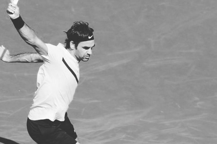 Unggahan foto di Instagram Roger Federer ketika bersiap untuk melakoni laga di BNP Paribas Open