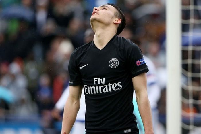 Alec Georgen ( Paris Saint Germain) dalam pertandingan UEFA Youth League Final antara PSG melawan Chelsea di Colovray Stadion. 