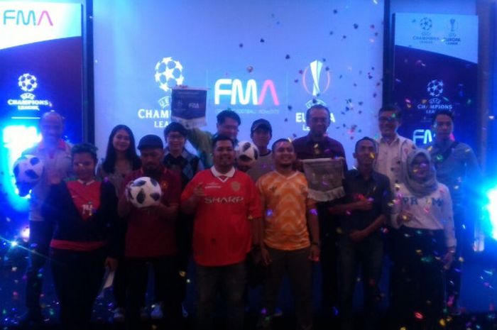 Acara launching FMA sebagai pemegang hak eksklusif media Liga Champions tiga musim ke depan di Ruang Medan 1, Westin Hotel, Jakarta, pada Rabu (18/4/2018).