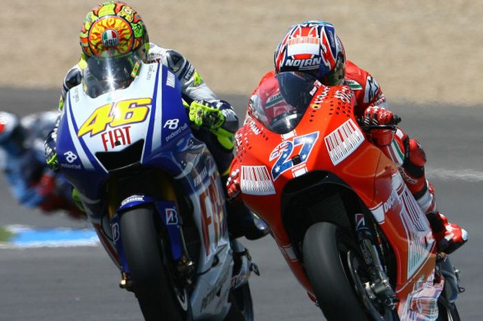  Valentino Rossi dan Casey Stoner. 