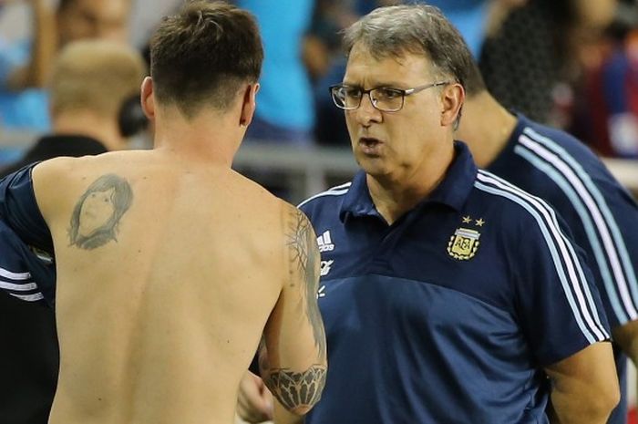 Pelatih Argentina, Gerardo Martino, dalam laga kontra Bolivia pada Selasa (29/3/2016)