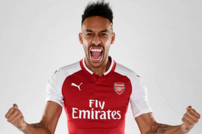  Pierre-Emerick Aubameyang, resmi menjadi pemain Arsenal pada hari terakhir bursa transfer musim dingin Liga Inggris, Rabu (31/1/2018). 