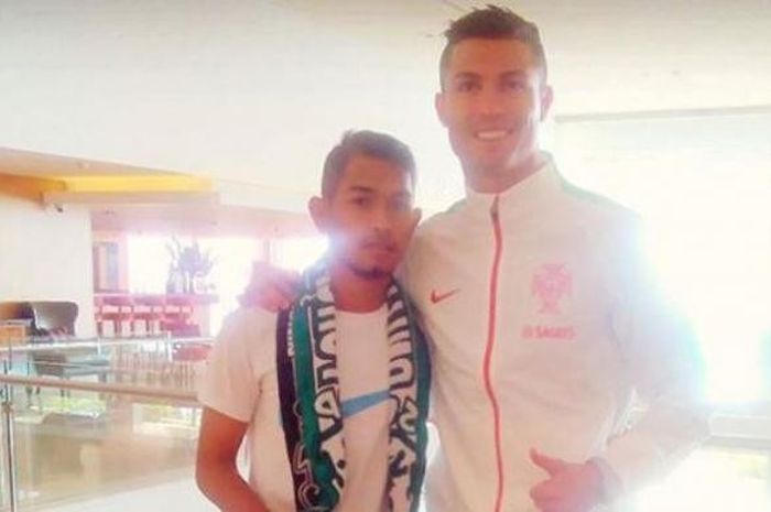 Martunis bertemu Cristiano Ronaldo di hotel tim nasional Portugal pada Rabu (2/9/2015).
