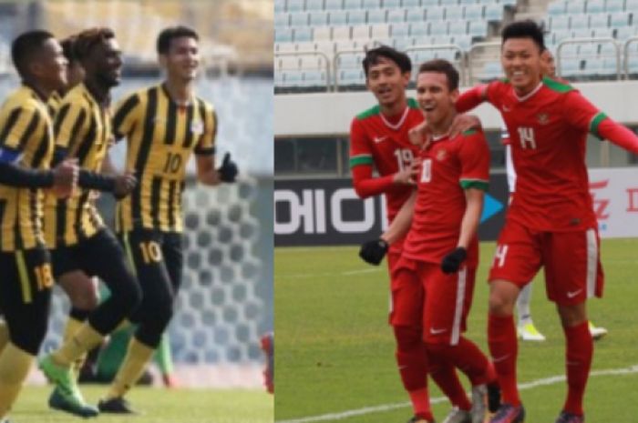 Timnas U-19 Malaysia (kiri) Timnas U-19 (kanan)
