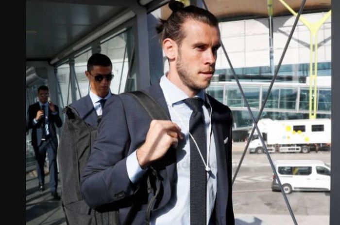Gareth Bale menuju Skopje, Makedonia.