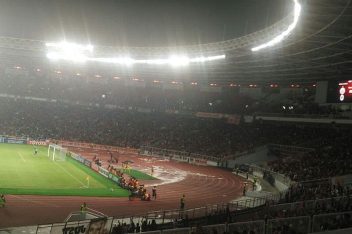 Suasana Stadion Utama Gelora Bung Karno, Jakarta, pada laga Persija Vs Song Lam Nghe An pada matchday keempat Piala AFC 2018, Rabu (14/3/2018).