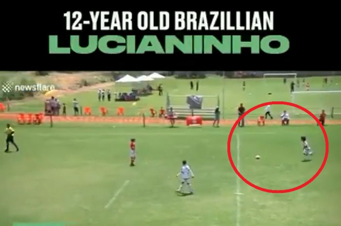 Lucianinho, wonderkid Brasil yang mencetak gol indah dari jarak jauh.