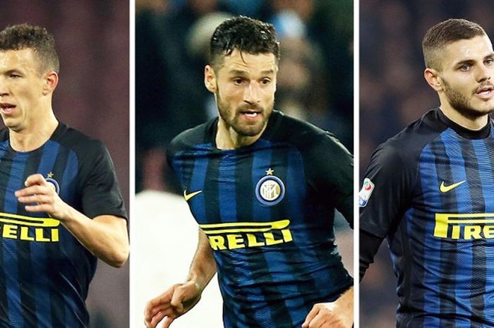 Ivan Perisic-Antonio Candreva-Mauro Icardi, trio yang bakal diandalkan Inter buat membongkar pertahanan Genoa.