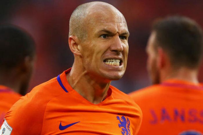 Arjen Robben tampil bersama Timnas Belanda.