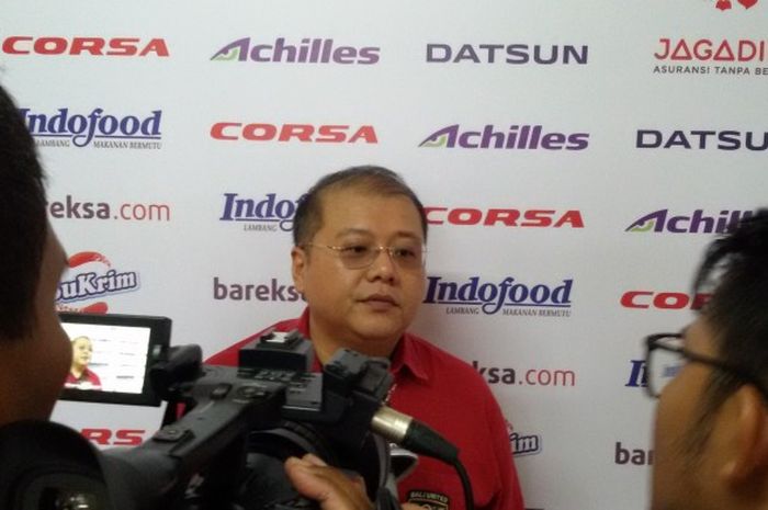 CEO Bali United, Yabes Tanuri berharap timnya bisa mengalahkan Persija di akhir putaran pertama ISC A.pada Jumat (26/8/2016) di Stadion Kapten I Wayan Dipta Gianyar