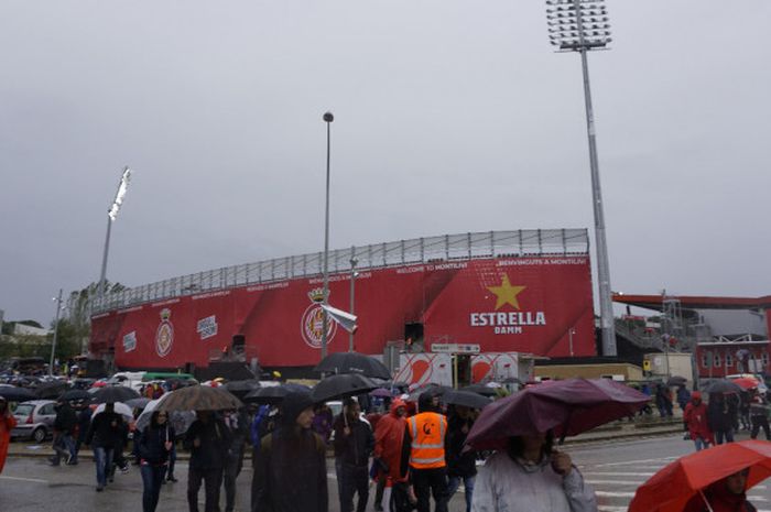 Suasana setelah pertandingan La Liga antara Girona versus Rayo Vallecano di Estadi Montilivi pada Sabtu (27/10/2018).