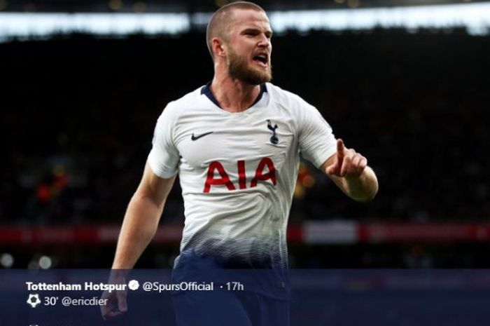 Gelandang Tottenham Hotspur, Eric Dier, dalam laga melawan Arsenal pada pekan ke-14 Liga Inggris, Mi