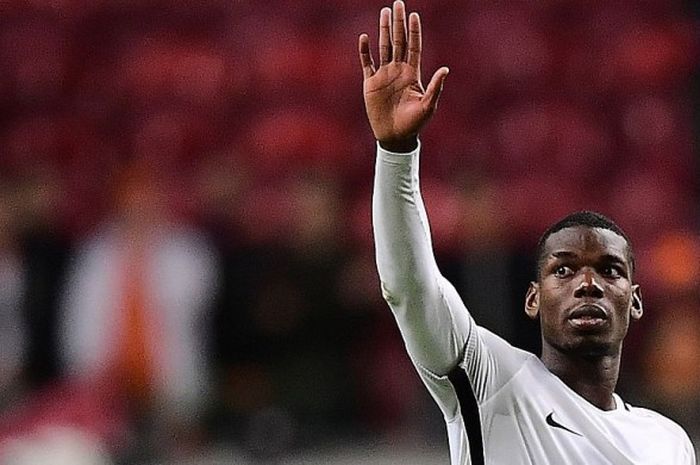 Ekspresi gelandang Prancis, Paul Pogba, dalam laga Kualifikasi Piala Dunia 2018 kontra Belanda di Amsterdam Arena, 10 Oktober 2016.