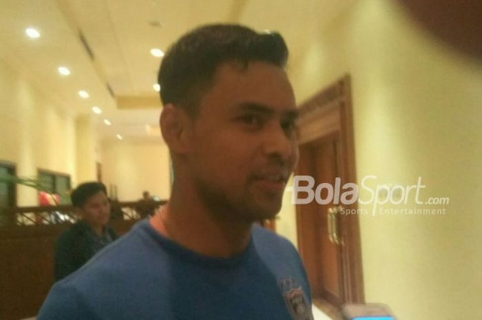 Bek Johor Darul Takzim Aidil Zafuan Abdul Razak saat ditemui wartawan di Hotel Sultan, Jakarta, Senin (9/4/2018). Aidil Zafuan dikabarkan bakal merapat ke Persib Bandung musim depan.