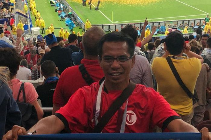 Dahlan Dahi menjadi saksi sejarah final Piala Dunia 2018 di Stadion Luzhniki, 15 Juli 2018. 