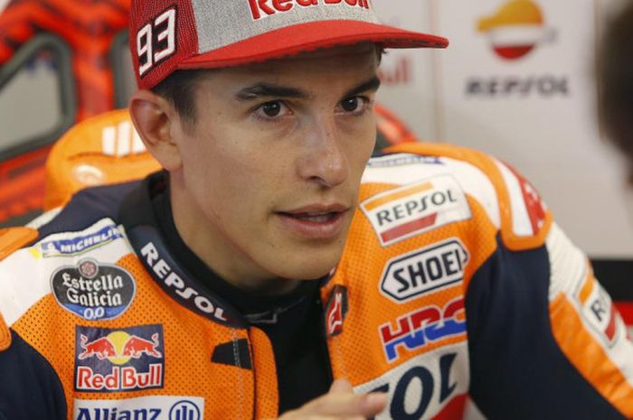 Marc Marquez saat sesi latihan bebas MotoGP Belanda, Jumat (29/6/2018).