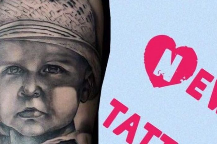 Gelandang Real Madrid asal Portugal, Toni Kroos, membuat tato putrinya, Amelie.