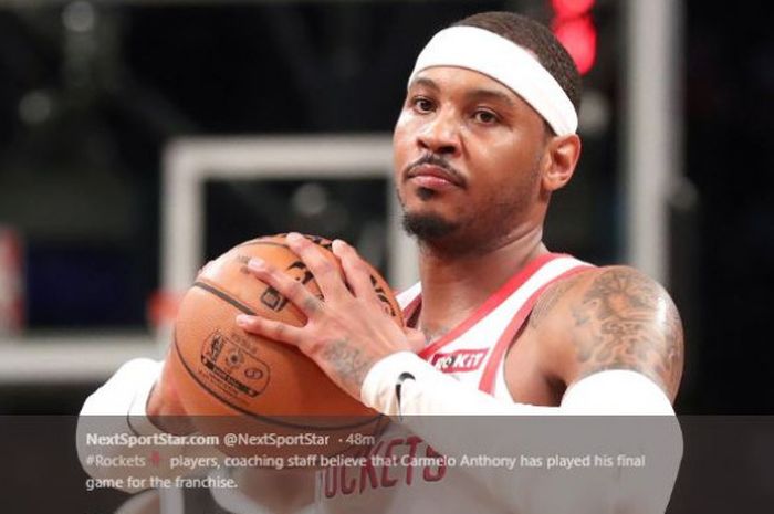 Carmelo Anthony dikabarkan akan hengkang dari Houston Rockets.