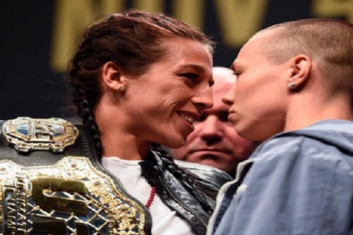 Petarung wanita, Joanna Jedrzejcyk (kiri) dan Rose Namajunas (kanan), akan saling berhadapan dalam UFC 217 yang digelar Sabtu (4/11/2017) waktu Amerika Serikat.