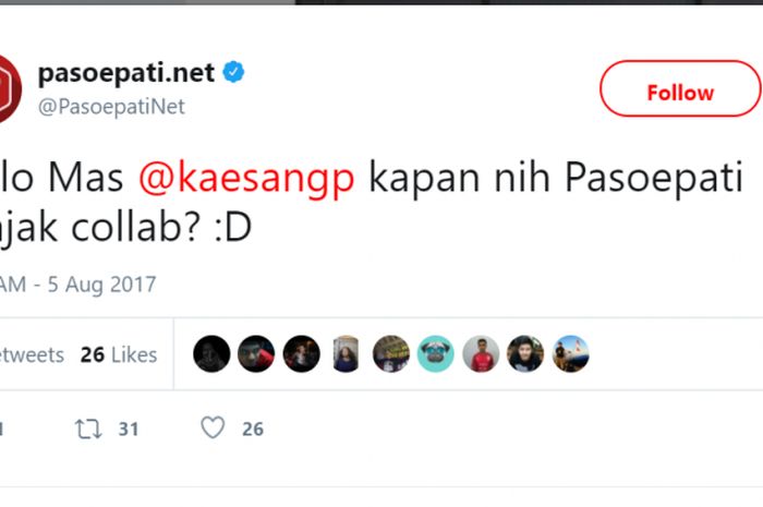 akun twitter suporter persis solo mention akun twitter Kaesang 