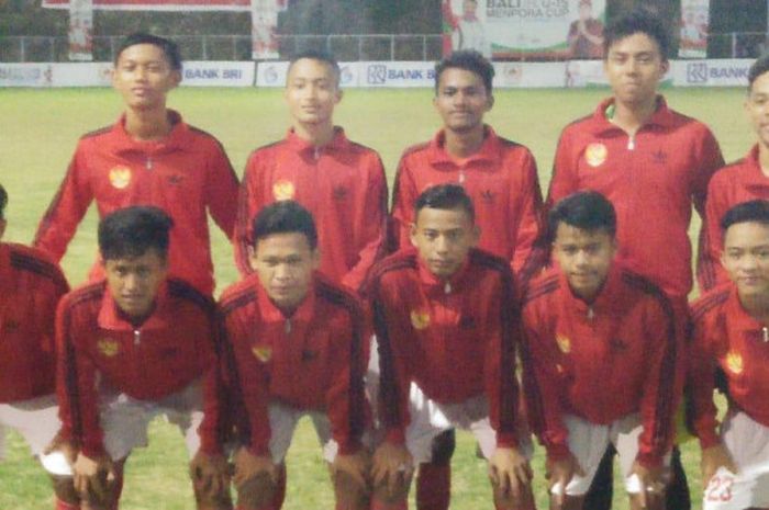Tim U-15 Pelajar Indonesia di Bali Internasional Football Champions 2018.