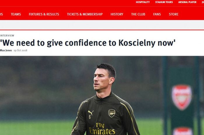 Bek dan Kapten Arsenal, Laurent Koscielny.