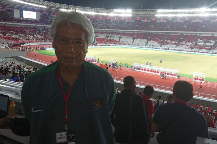 Direktur Teknik tim nasional Indonesia, Danurwindo, saat ditemui BolaSport.com usai tim Garuda menjamu timnas Islandia pada uji coba internasional di Stadion Utama GBK, Jakarta Selatan, Minggu (14/1/2018) malam. 