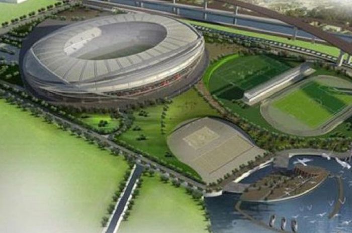 Maket Stadion BMW yang pembangunannya diperuntukkan aktivitas Persija Jakarta