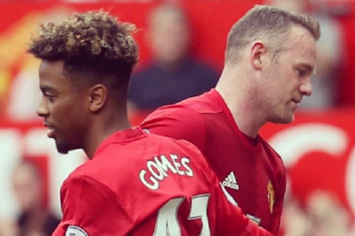 Angel Gomes saat menggantikan Wayne Rooney