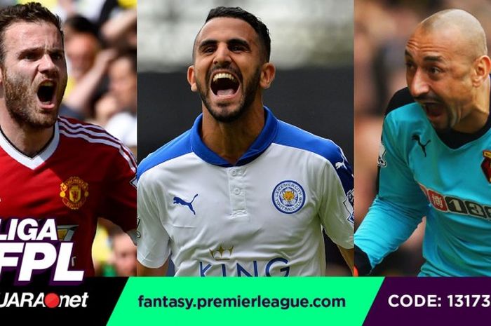 Juan Mata, Riyad Mahrez, dan Heurelho Gomes menjelma menjadi tiga pemain paling istimewa dalam Fantasy Premier League 2015-2016.