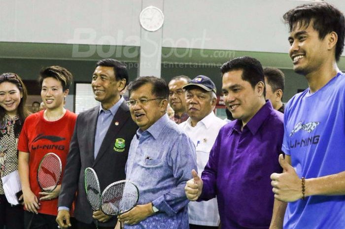 kunjungan kerja Wakil Presiden RI, Jusuf Kalla yang juga Ketua Dewan Pengarah Asian GAmes 2018 ke pemusatan latihan atlet-atlet nasional, Rabu (3/10/2017).
