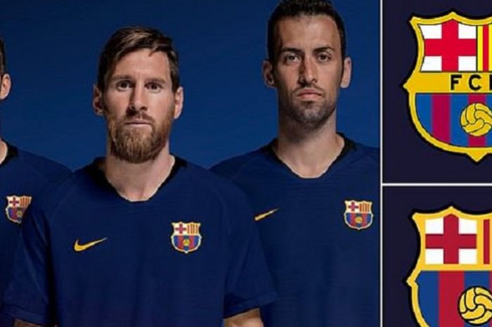Lionel Messi dkk. perkenalkan rencana desain logo baru Barcelona