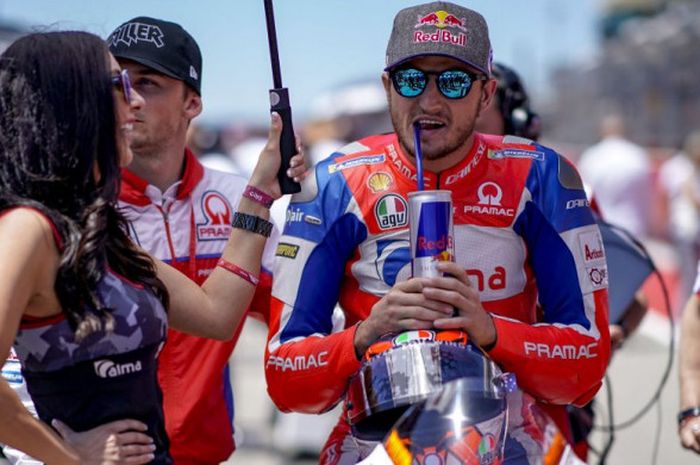 Pebalap Pramac Racing, Jack Miller, bersiap-siap sebelum menjalani balapan seri ketiga GP Americas 2018