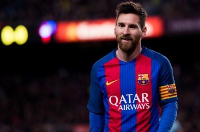 Penyerang Barcelona, Lionel Messi, beraksi dalam duel La Liga melawan Celta Vigo di Stadion Camp Nou, Barcelona, Spanyol pada 4 Maret 2017.